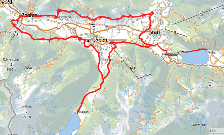 Die Radtour vom Haldensee um das Tannheimer Tal bis zum Naturschutzgebiert Vilsalpsee